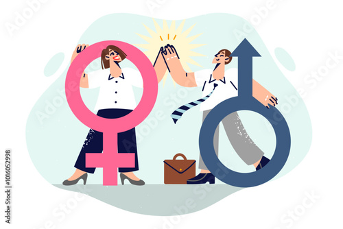 Gender equality or solidarity of men and women working together to achieve business prosperity