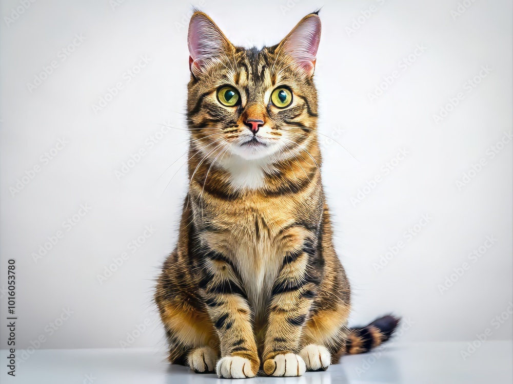 Adorable Cat on White Background for Product Photography Adorable Cat on White Background for Product Photography