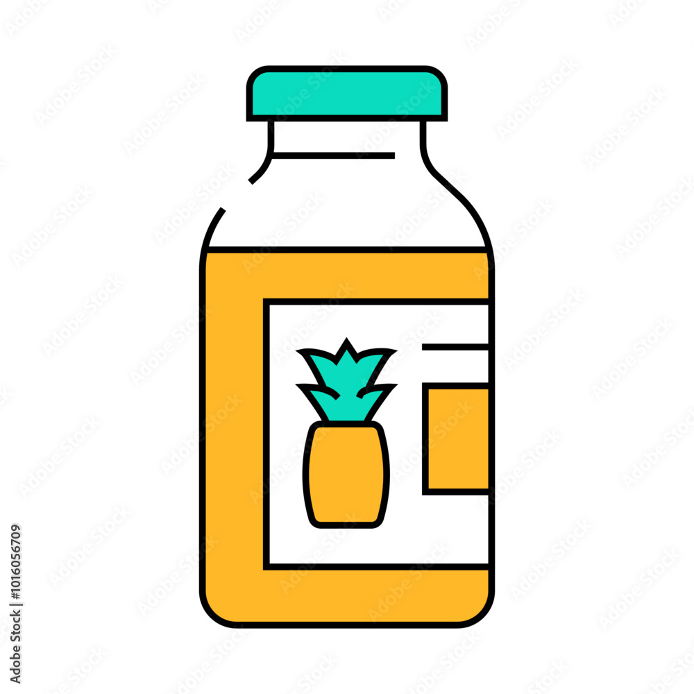 juice pineapple line icon vector. juice pineapple sign. isolated symbol illustration juice pineapple line icon vector. juice pineapple sign. isolated symbol illustration