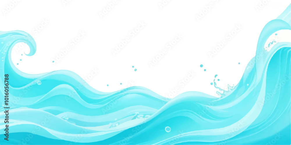 Transparent abstract soft green and blue abstract water color ocean wave texture background. Banner Graphic Resource as background for ocean wave and water wave abstract graphics. water, ocean, sea.
