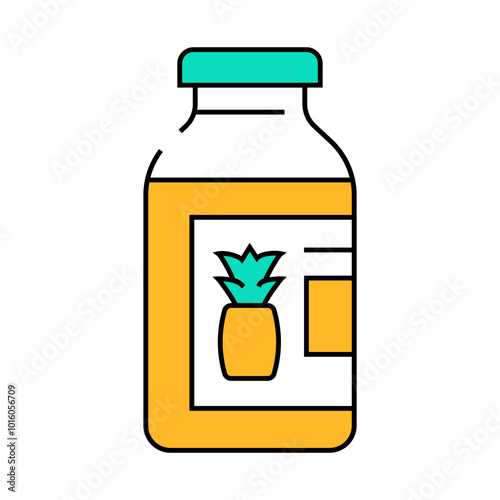 juice pineapple line icon vector. juice pineapple sign. isolated symbol illustration