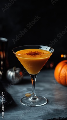 Halloween cocktail pumpkin martini