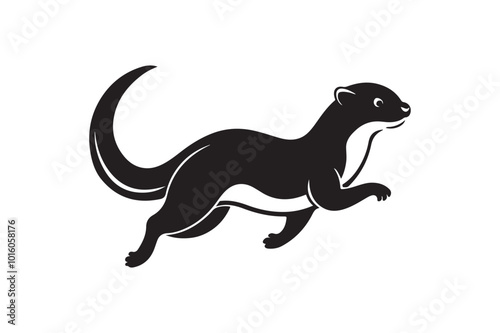 Otter silhouette vector illustration, Otter silhouette vector