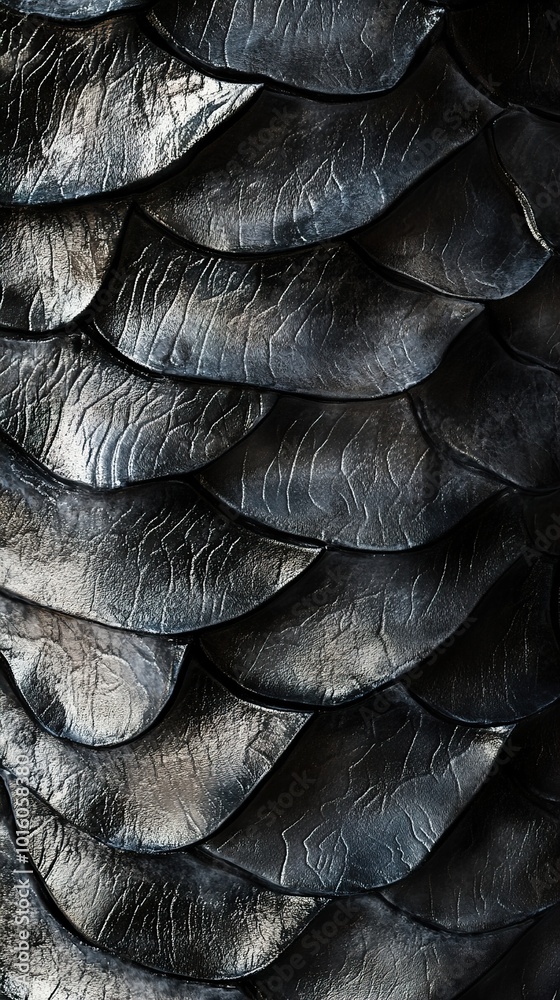 Fototapeta premium Dragon Scales: A Close-Up Look at the Texture of a Mythical Creature
