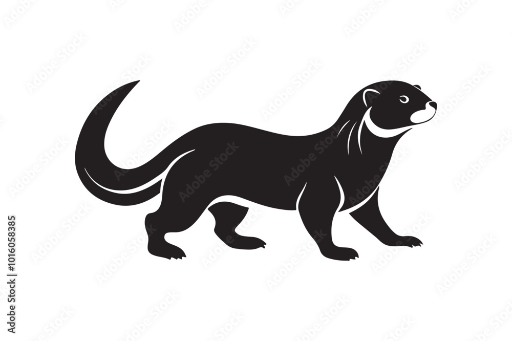 Otter silhouette vector illustration, Otter silhouette vector Otter silhouette vector illustration, Otter silhouette vector