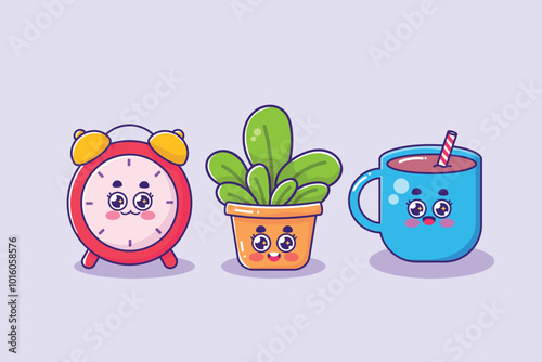 Adorable Kawaii Everyday Objects Clip Art Set