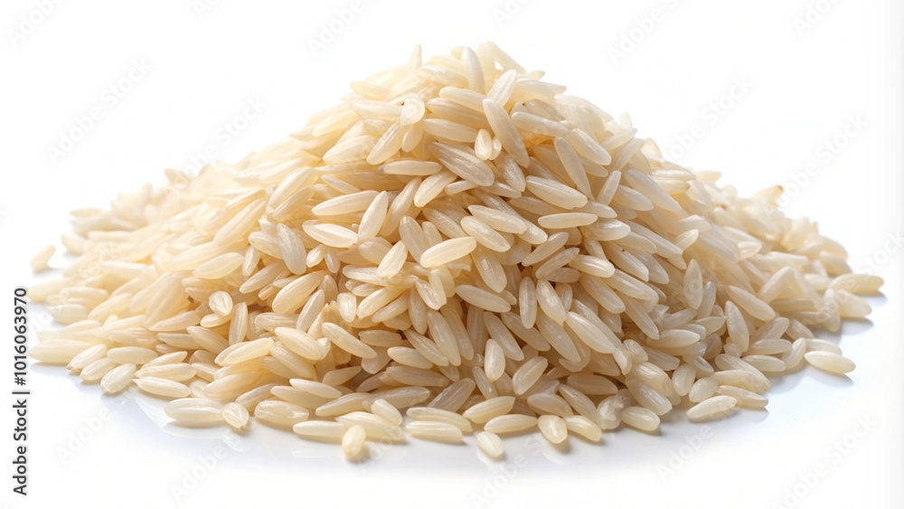 Pile of Brown Rice on White Background Pile of Brown Rice on White Background