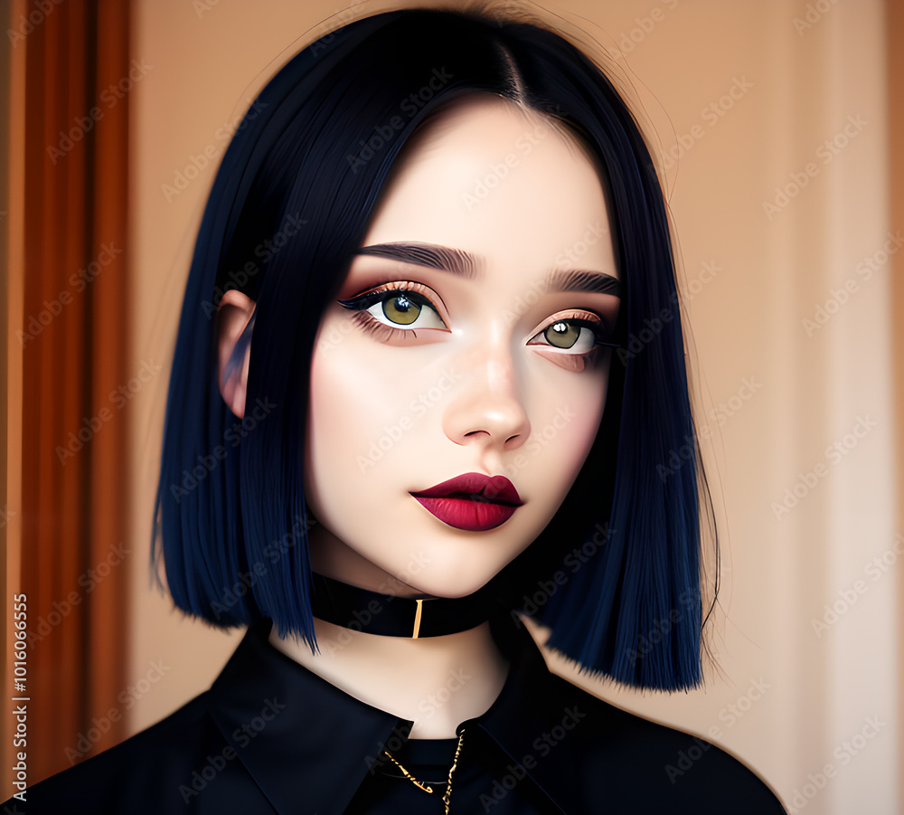 Portrait of a cute girl in gothic style.generative ai Portrait of a cute girl in gothic style.generative ai