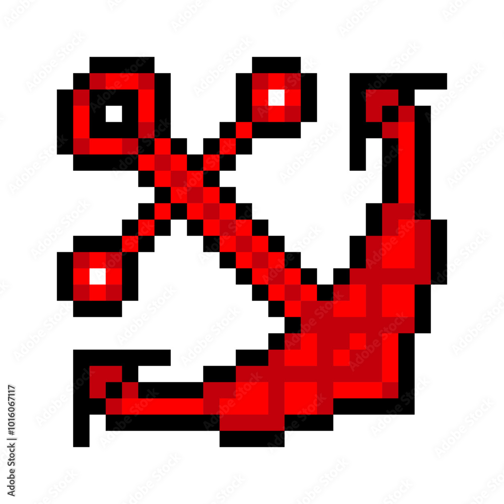 Obraz premium Anchor in pixel art style