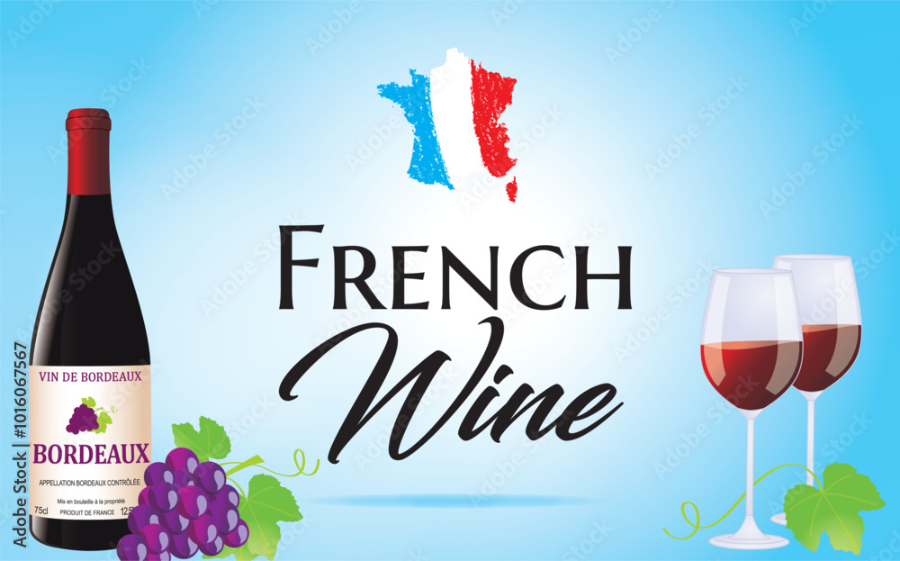 FRENCH WINE - Vector illustration
