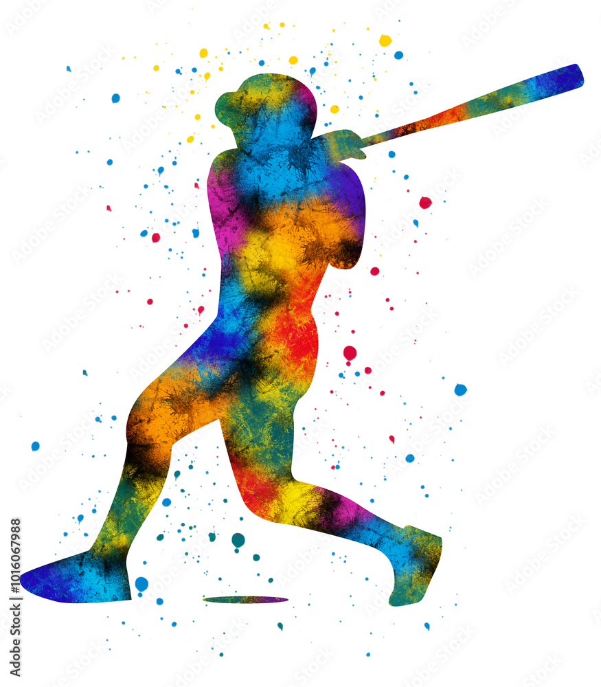 Obraz premium Baseball sport poster design graphic digital artwork Vintage paint creativity concept poster