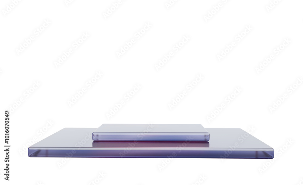 Transparent glass podium with light reflection effect Transparent glass podium with light reflection effect