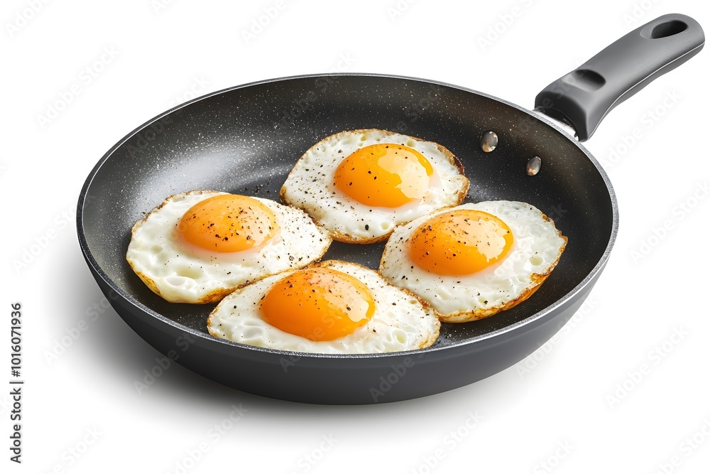 Fried Eggs in Pan with Black Pepper Breakfast Food Photography Fried Eggs in Pan with Black Pepper Breakfast Food Photography