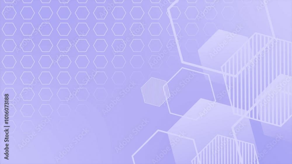 Blue color slowly moving hexagonal shapes modern design geometrical background