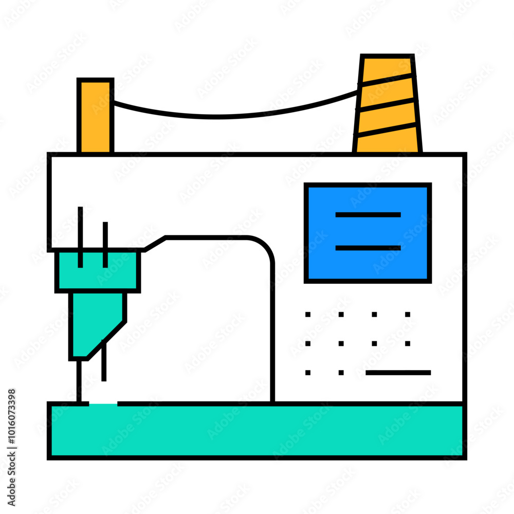 sewing machine line icon vector. sewing machine sign. isolated symbol illustration sewing machine line icon vector. sewing machine sign. isolated symbol illustration