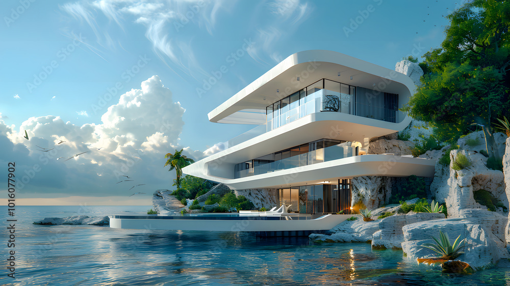 Sleek and Sophisticated Seaside Villa with Striking Pool Design and Minimalist Aesthetic Sleek and Sophisticated Seaside Villa with Striking Pool Design and Minimalist Aesthetic