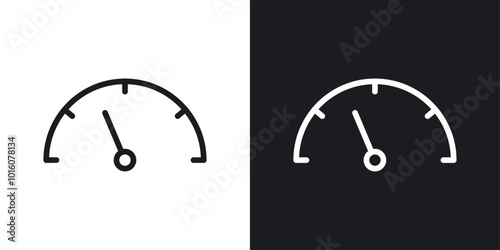 Speedometer vector icon set in black and white