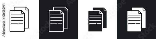 Copy vector icon set in black and white