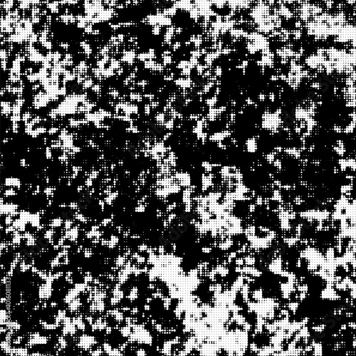 Black and white halftone background. Abstract monochrome background with a filling pattern of round particles.