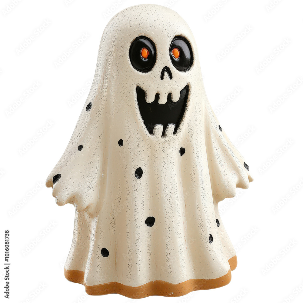 Playful Ghost Figure with Cheerful Face Playful Ghost Figure with Cheerful Face