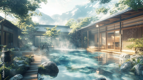 onsen in the japanese building
