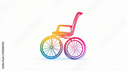  modern wheelchair icon on a clean white background