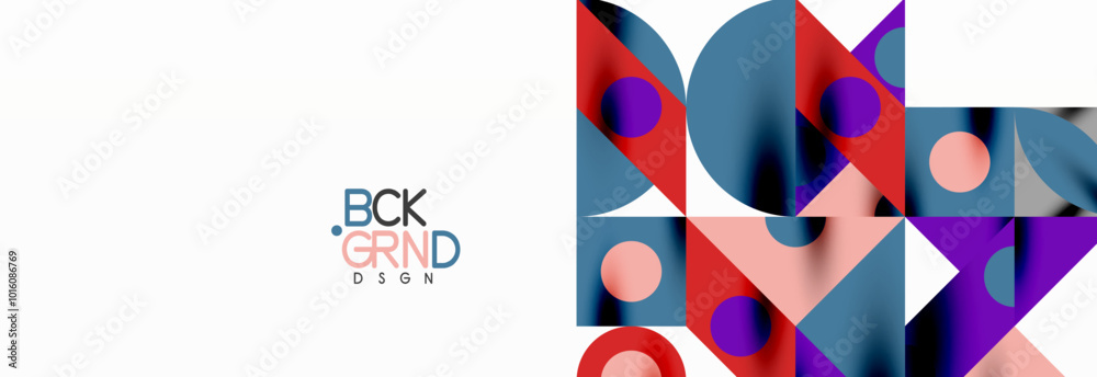 Fototapeta premium Trendy colorful circles, lines, arrows, triangles and other geometric shapes. Vector Illustration For Wallpaper, Banner, Background, Card, Book Illustration, landing page