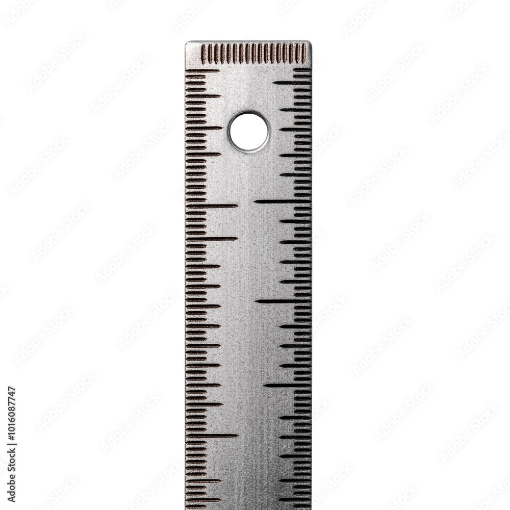 Metal ruler with clear markings on a white isolate background. Metal ruler with clear markings on a white isolate background.