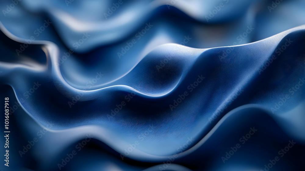 Obraz premium Abstract 3D Blue Wavy Background