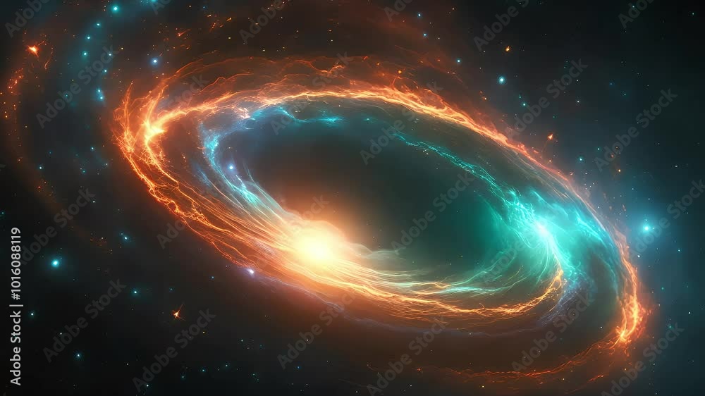 Vibrant galaxy bursting with color and energy in a cosmic masterpiece Vibrant galaxy bursting with color and energy in a cosmic masterpiece