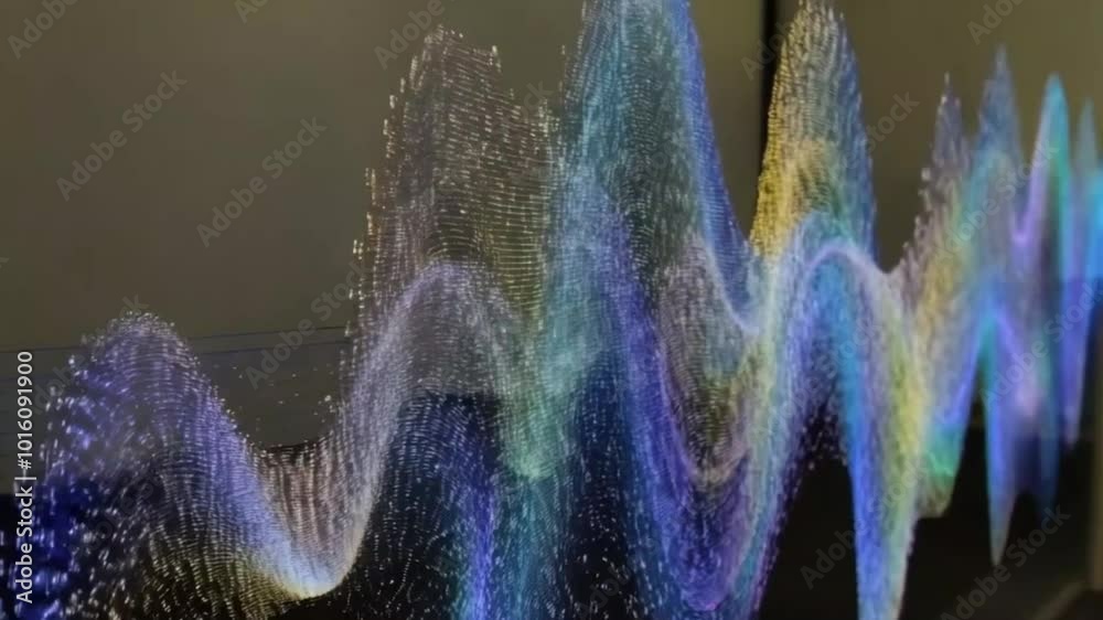 digital audio spectrum wave effect. laser show, energy, sound vibrations and waves. Seamless loop