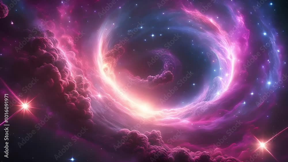 Breathtaking landscape of a galaxy intertwined with bright nebula clouds Breathtaking landscape of a galaxy intertwined with bright nebula clouds