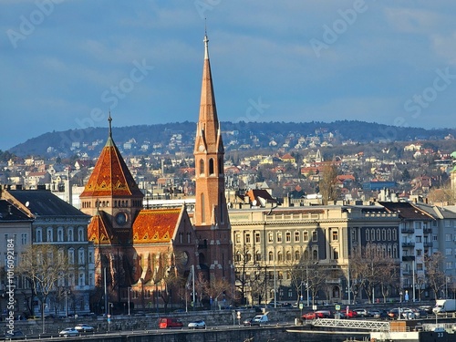 Photography panorama of the old town Budapest