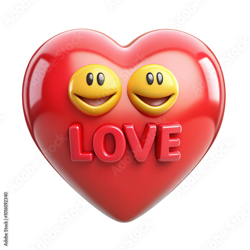 3D love emoji isolated on transparent backgroundPNG photo