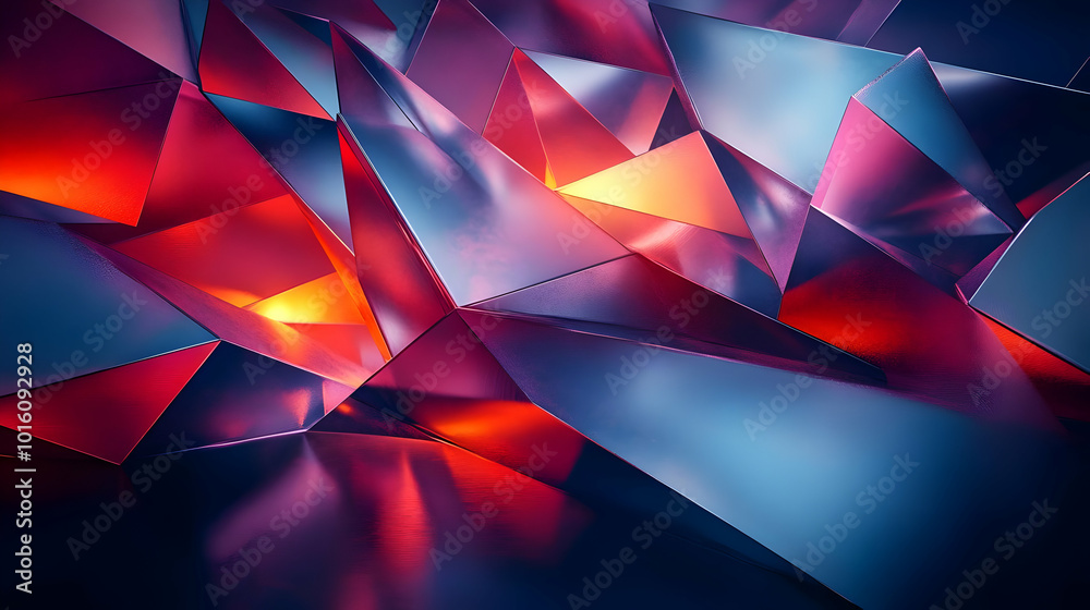 Abstract 3D Background with Red, Blue, and Yellow Triangles Abstract 3D Background with Red, Blue, and Yellow Triangles