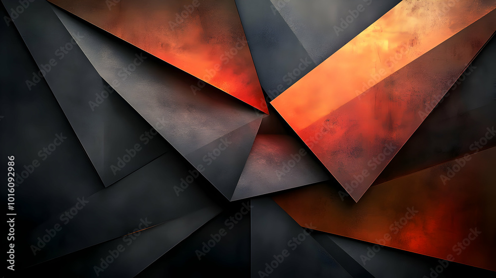 Abstract Background with Geometric Shapes in Black and Orange Abstract Background with Geometric Shapes in Black and Orange