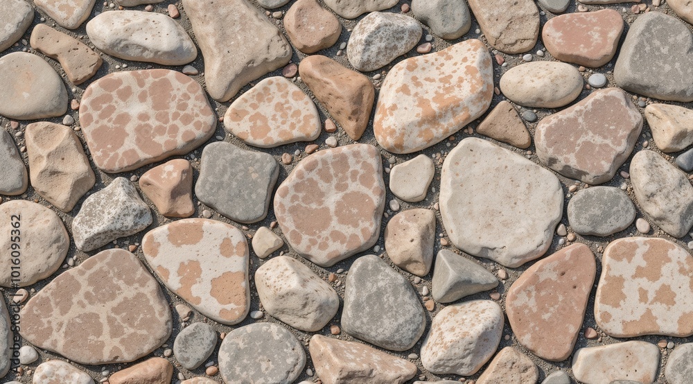 Obraz premium Textured background of colorful pebbles and stones in a natural style