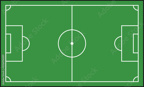 Football Field Line Vector. Football field or soccer field background. Vector green court for create game.