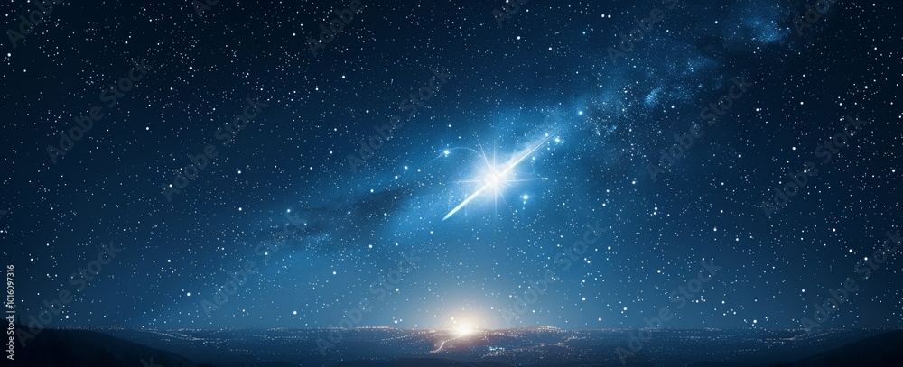 Shooting Star in Night Sky with Simple Background Shooting Star in Night Sky with Simple Background