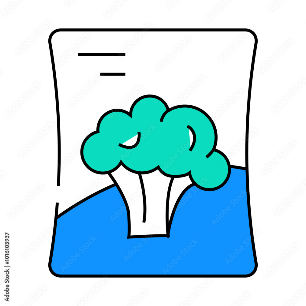 pack of broccoli line icon vector. pack of broccoli sign. isolated symbol illustration pack of broccoli line icon vector. pack of broccoli sign. isolated symbol illustration