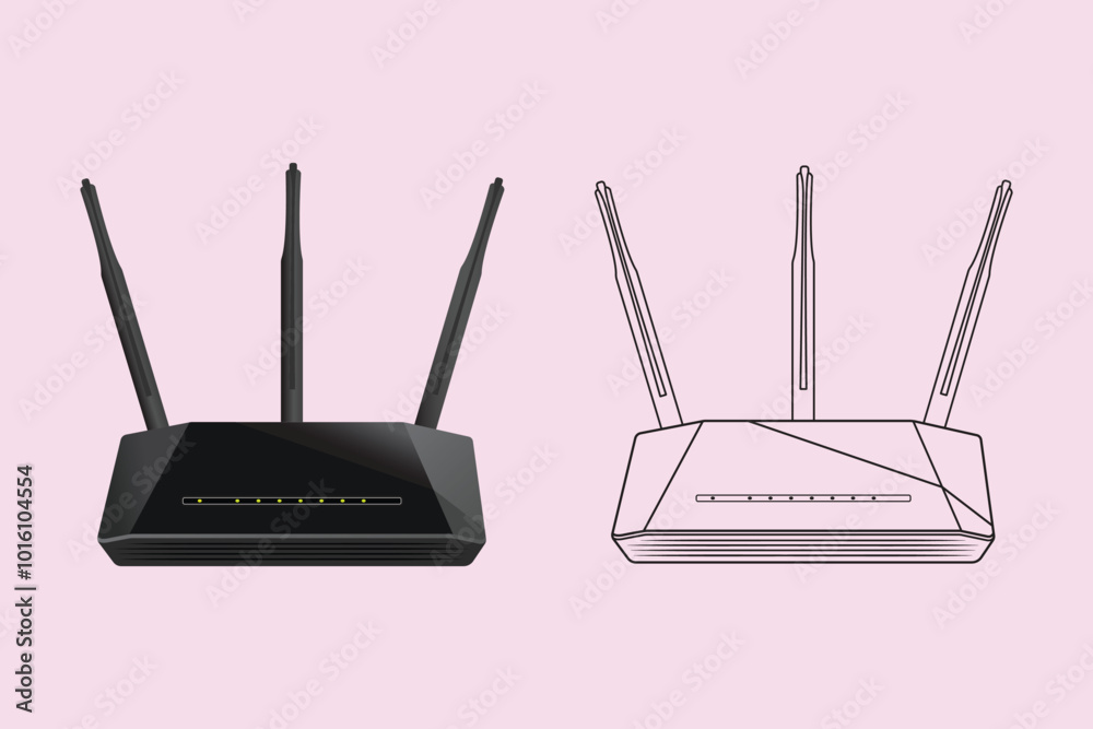 Fototapeta premium Wi-fi Router design and icon vector illustration