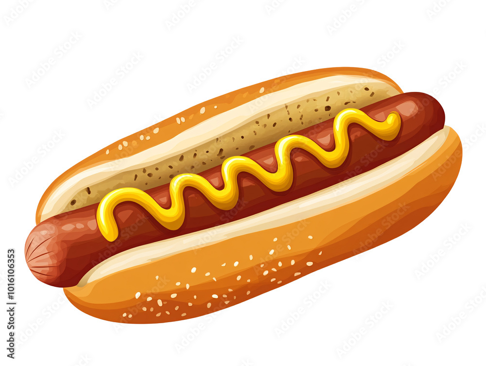 a hot dog with mustard on it a hot dog with mustard on it