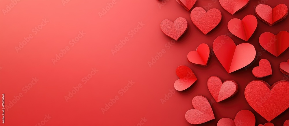 Happy Valentine's Day background with paper hearts and a golden ring frame vector design, vector illustration, flat lay style illustration. center of a circular gold outline on a dark blue background Happy Valentine's Day background with paper hearts and a golden ring frame vector design, vector illustration, flat lay style illustration. center of a circular gold outline on a dark blue background
