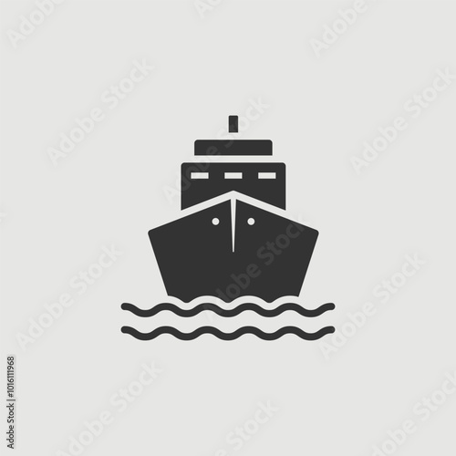 No Cruise Ship Sign on White Background