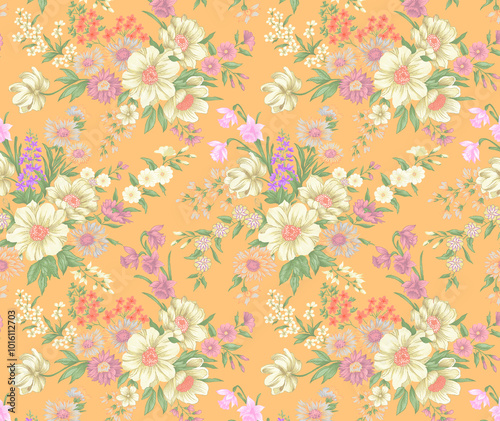 Textile Design and Digital Motif and Border