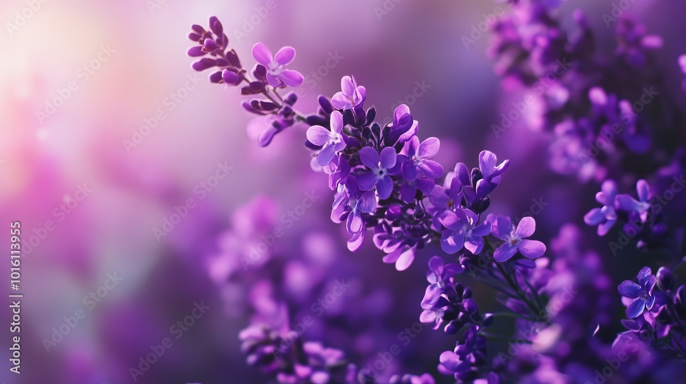 Fototapeta premium Elegant purple floral wallpaper background featuring delicate petals and blossoms in a soft lavender hue, perfect for interior design, home decor, and digital art projects, ideal for adding a touch of