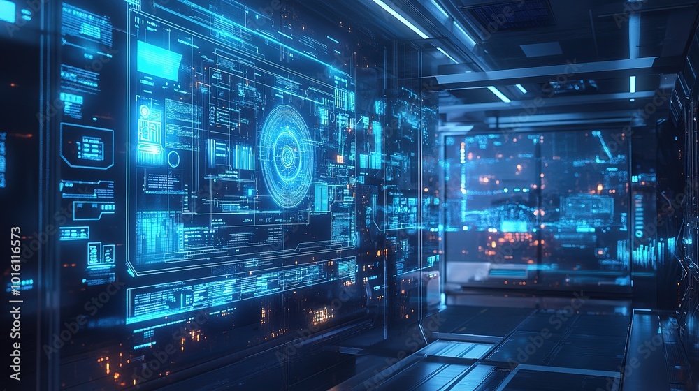 A futuristic control panel illuminated in vibrant colors, hovering in the depths of outer space among celestial bodies and star clusters A futuristic control panel illuminated in vibrant colors, hovering in the depths of outer space among celestial bodies and star clusters