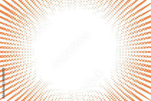  オレンジ色のサンバーストのイラスト