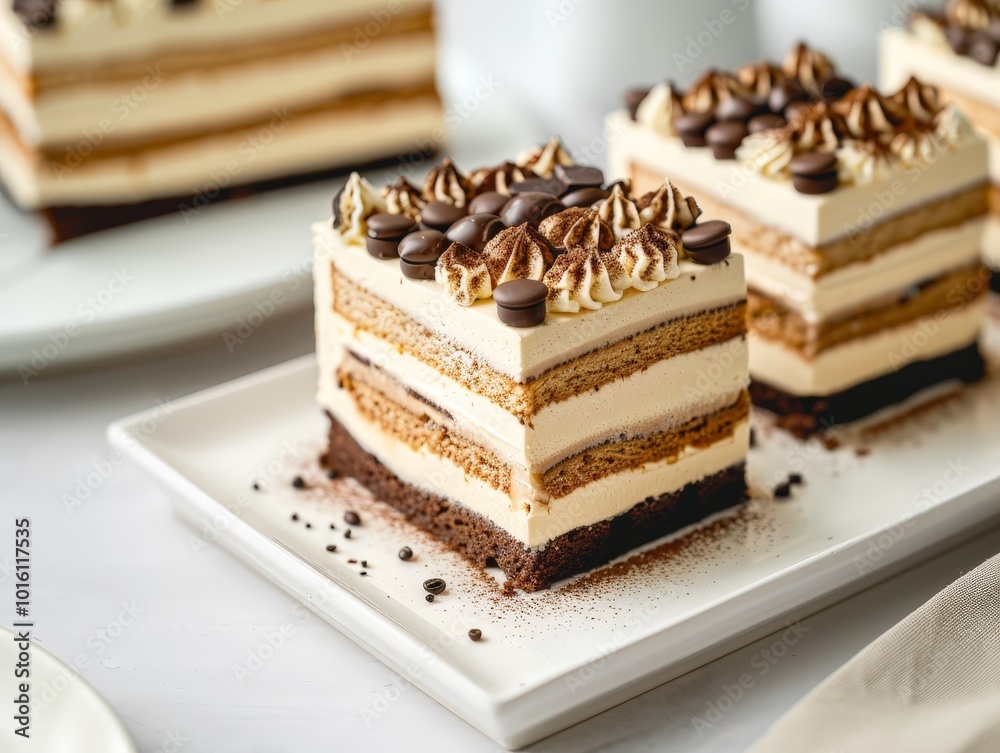 Delicious Tiramisu Cake with Chocolate Topping Delicious Tiramisu Cake with Chocolate Topping