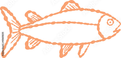 Hand Drawn Doodle Fish Camping Illustration